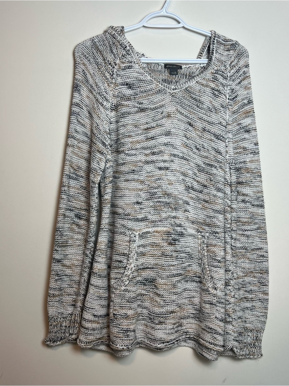 Eddie Bauer Marled Crewneck Sweater in Cream, Gray, Tan